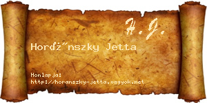 Horánszky Jetta névjegykártya